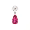 Josephs Jewelers Necklaces And Pendants>14K White Gold Pear Rubellite and Diamond Pendant