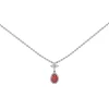 Josephs Jewelers Necklaces And Pendants>14K White Gold Pear Ruby and Diamond Necklace