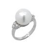 Josephs Jewelers Rings>14K White Gold Pearl and Diamond Ring