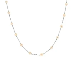 Josephs Jewelers Necklaces And Pendants>14K White Gold Pearl Station Necklace