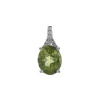 Josephs Jewelers Necklaces And Pendants>14K White Gold Peridot and Diamond Pendant