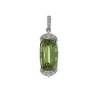 Josephs Jewelers Necklaces And Pendants>14K White Gold Peridot and Diamond Pendant