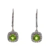 Josephs Jewelers Earrings>14K White Gold Peridot and Diamond Earrings