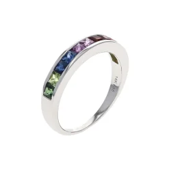 Josephs Jewelers Rings>14K White Gold Rainbow Sapphire Ring