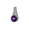 Josephs Jewelers Necklaces And Pendants>14K White Gold Round Amethyst and Diamond Pendant