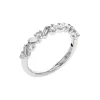 Josephs Jewelers Wedding Bands For Women>14K White Gold Round and Baguette Diamond Wedding Band
