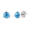Josephs Jewelers Earrings>14K White Gold Round Blue Topaz Earrings