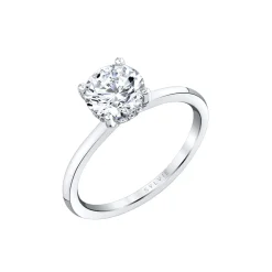 Josephs Jewelers Engagement Rings>14K White Gold Round Cut Hidden Halo Engagement Ring – Melany