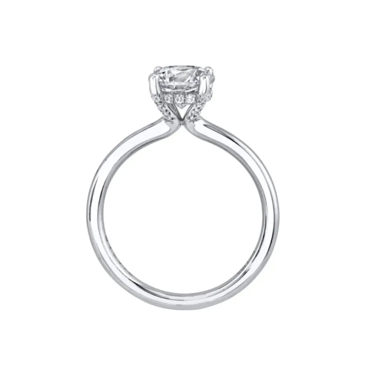 Josephs Jewelers Engagement Rings>14K White Gold Round Cut Hidden Halo Engagement Ring – Melany