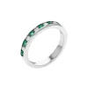 Josephs Jewelers Rings>14K White Gold Round Emerald and Diamond Band