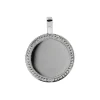 Josephs Jewelers Necklaces And Pendants>18K White Gold Round Milgrain Border Charm