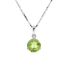Josephs Jewelers Necklaces And Pendants>14K White Gold Round Peridot Pendant and Chain