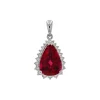 Josephs Jewelers Necklaces And Pendants>14K White Gold Rubellite and Diamond Pendant