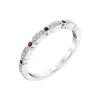 Josephs Jewelers Rings>14K White Gold Ruby and Diamond Band