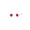 Josephs Jewelers Earrings>14K White Gold Ruby Bezel-Set Stud Earrings