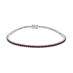 Josephs Jewelers Bracelets>14K White Gold Ruby Bracelet