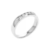 Josephs Jewelers Wedding Bands For Women>14K White Gold Scooped Channel Edge Diamond Wedding Band
