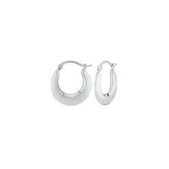 Josephs Jewelers Earrings>14K White Gold Small Polished Hoop Earrings