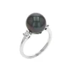 Josephs Jewelers Rings>14K White Gold Tahitian Pearl and Diamond Ring