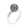 Josephs Jewelers Rings>18K White Gold Tahitian Pearl and Diamond Ring