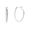 Josephs Jewelers Earrings>14K White Gold Thin Diamond Oval Hoop Earrings