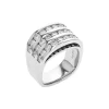 Josephs Jewelers Wedding Bands For Women>18K White Gold Three Channel Diamond Band