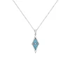 Josephs Jewelers Necklaces And Pendants>14K White Gold Triangle Turquoise and Diamond Pendant with Chain