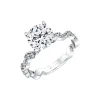 Josephs Jewelers Engagement Rings>14K White Gold Tulira Leaf Inspired Engagement Ring – Zinnia