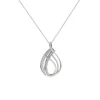 Josephs Jewelers Necklaces And Pendants>18K White Gold Twisted Drop Diamond Pendant with Chain