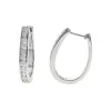 Josephs Jewelers Earrings>14K White Gold “U” Shaped Diamond Hoop Earrings