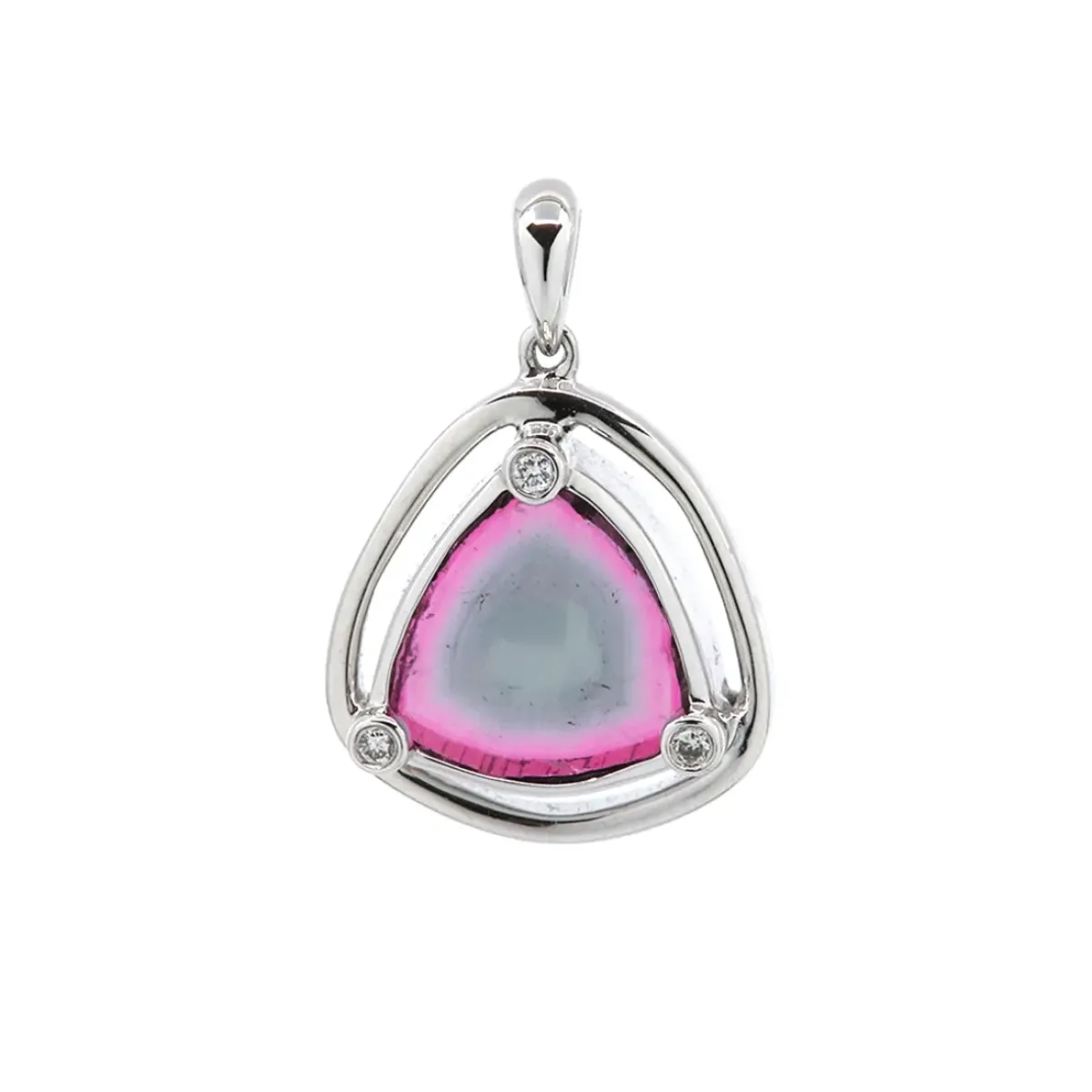 Josephs Jewelers Necklaces And Pendants>14K White Gold Watermelon Tourmaline Pendant