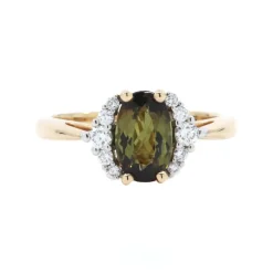 Josephs Jewelers Rings>14K Yellow and White Gold Oval Andalusite and Diamond Ring