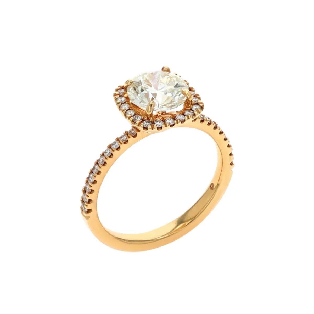 Josephs Jewelers Engagement Rings>14K Yellow Gold 1.40 Carat Diamond Halo Engagement Ring