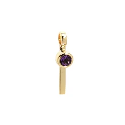 Josephs Jewelers Necklaces And Pendants>14K Yellow Gold Amethyst Vertical Bar Pendant