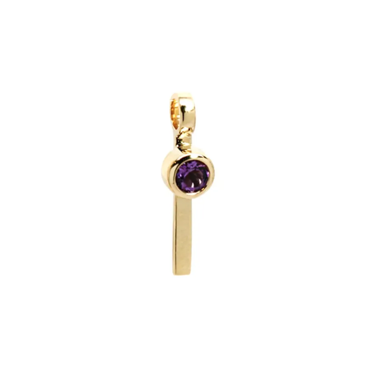 Josephs Jewelers Necklaces And Pendants>14K Yellow Gold Amethyst Vertical Bar Pendant