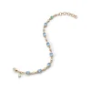 Josephs Jewelers Bracelets>18K Yellow Gold Aquamarine and Diamond Bracelet