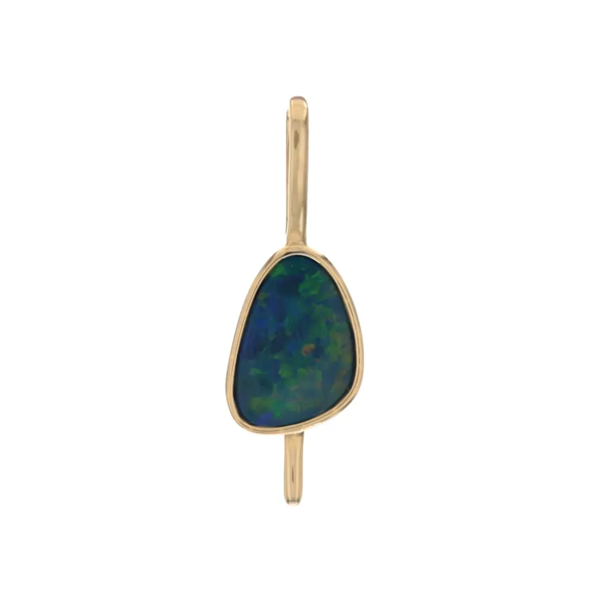 Josephs Jewelers Necklaces And Pendants>14K Yellow Gold Australian Opal Doublet Pendant