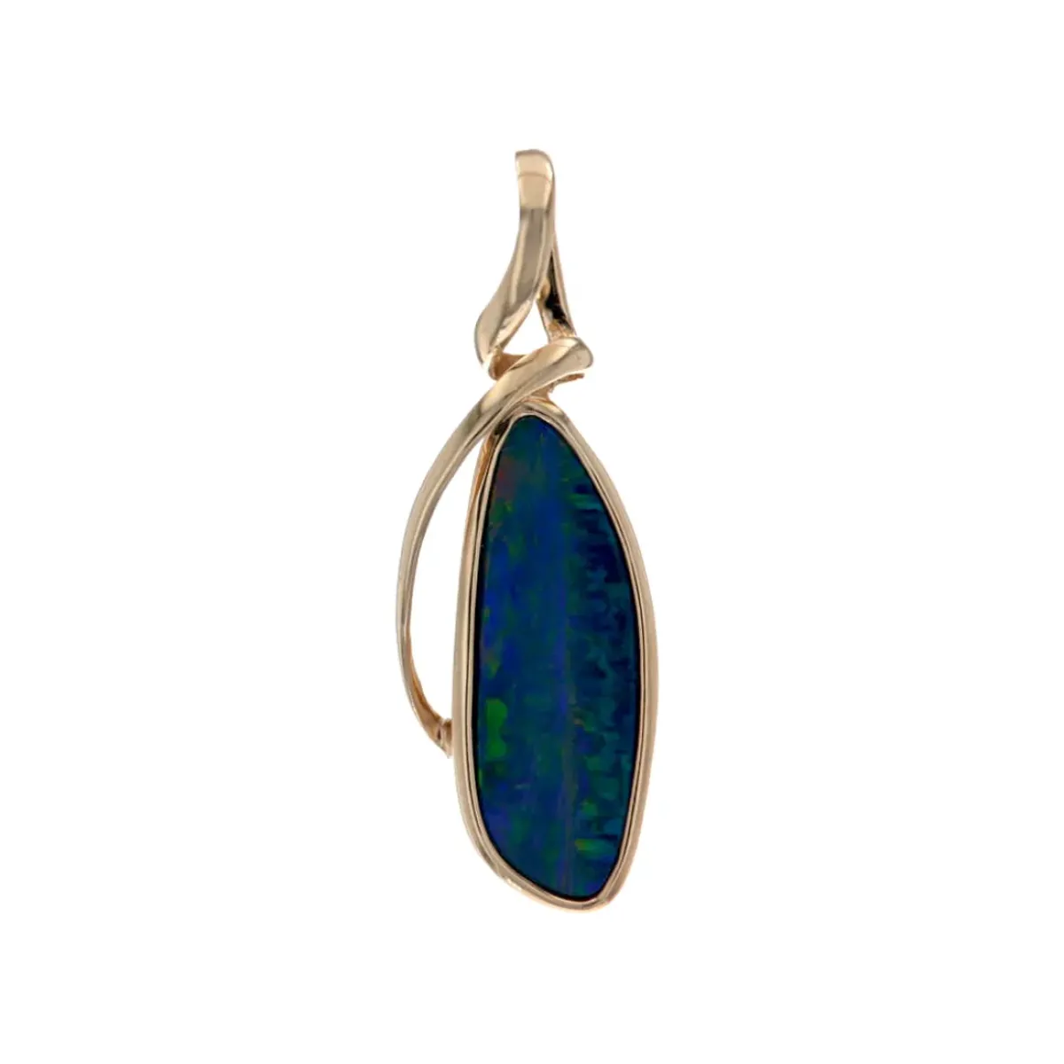 Josephs Jewelers Necklaces And Pendants>14K Yellow Gold Australian Opal Doublet Pendant