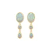 Josephs Jewelers Earrings>14K Yellow Gold Australian Opal Drop Earrings