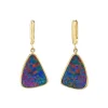 Josephs Jewelers Earrings>14K Yellow Gold Australian Opal Doublet Dangle Earrings