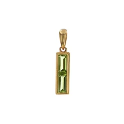 Josephs Jewelers Necklaces And Pendants>14K Yellow Gold Baguette Peridot Pendant