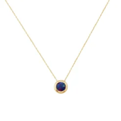 Josephs Jewelers Necklaces And Pendants>14K Yellow Gold Bezel-Set Australian Opal Doublet Pendant with Chain