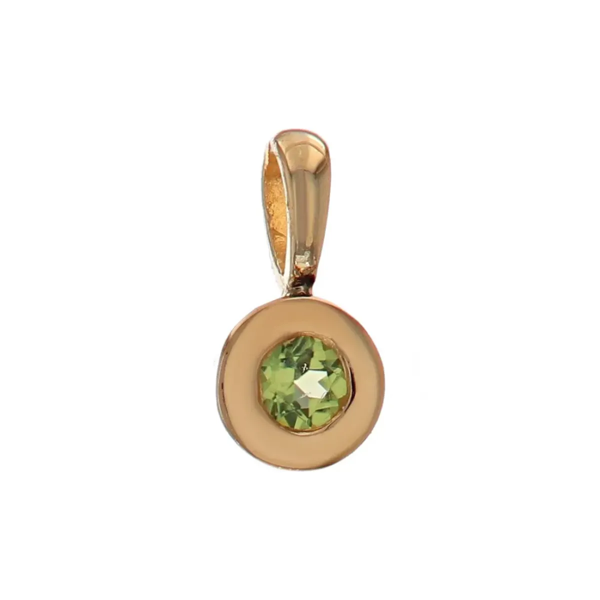 Josephs Jewelers Necklaces And Pendants>14K Yellow Gold Bezel-Set Peridot Pendant