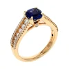 Josephs Jewelers Rings>14K Yellow Gold Blue Sapphire and Diamond Fashion Ring
