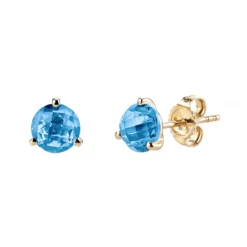Josephs Jewelers Earrings>14K Yellow Gold Blue Topaz Earrings