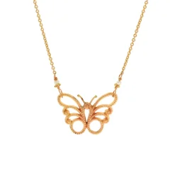 Josephs Jewelers Necklaces And Pendants>14K Yellow Gold Butterfly Necklace