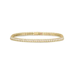 Josephs Jewelers Bracelets>18K Yellow Gold Classic Diamond Ribbed Tennis Bracelet