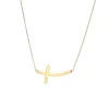 Josephs Jewelers Necklaces And Pendants>14K Yellow Gold Curved Cross Necklace