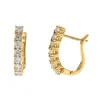 Josephs Jewelers Earrings>14K Yellow Gold Curved Diamond Hoop Earrings