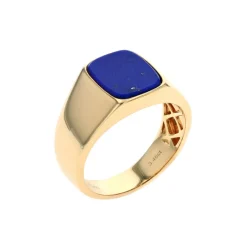 Josephs Jewelers Rings>14K Yellow Gold Cushion Lapis Ring